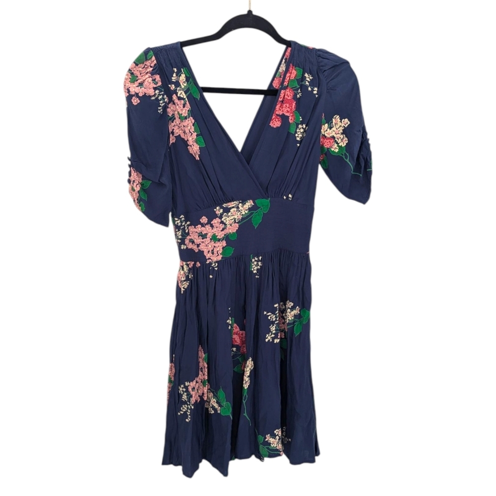 Trashy Diva Dolores Dress Crimson Clover Navy Floral Rayon Size 2